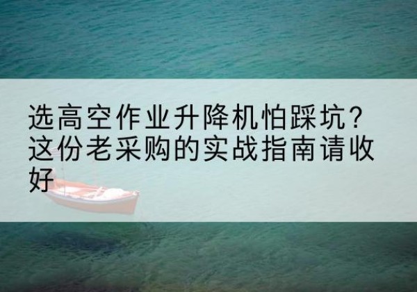 颍州高空作业升降机厂家推荐-选高空作业升降机怕踩坑？这份老采购的实战指南请收好